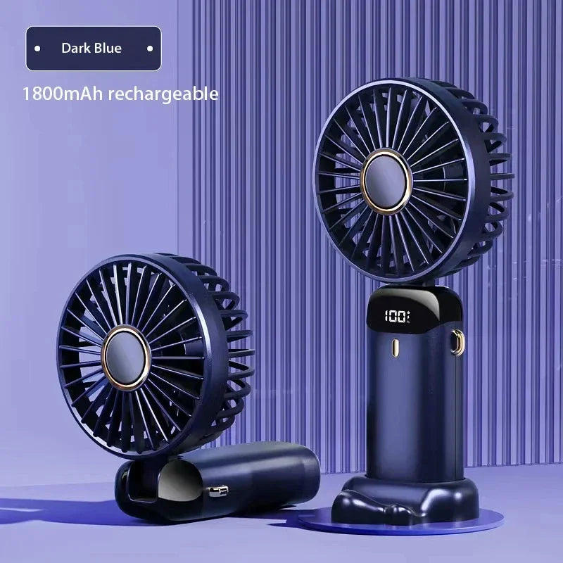 CoolBreeze™ Rechargeable Handheld Fan — 5-Speed Portable Cooling