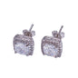 Hip Hop Four-Prong Black Zircon Earrings