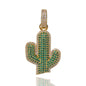 Hip-hop solid cactus zircon-encrusted pendant