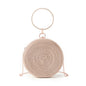 Round pure hand-woven crossbody clutch bag