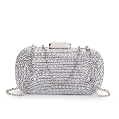 PU women's bag single shoulder woven evening bag
