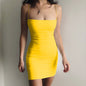 Spaghetti Strap Female High Waist Sheath Mini Sleeveless Vestidos Dresses