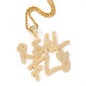 custom diamond name pendant double hip hop necklace