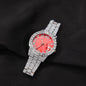 Hip-hop watch with Roman numerals and diamonds, large dial