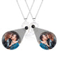 matching couples necklaces for Projection Photo Heart Magnetic Necklace