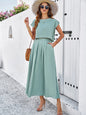 Casual solid color vest dress