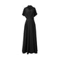 Turn-down Collar Women A-line Dress Long Sleeve Slim Waist Vestidos