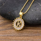 Initial Letter Necklace 26 Letters Charm Gold Name Necklace Pendant