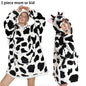 Printed Wearable Blanket Hoodie Fleece Warm Kids Sleepwear Hoody Sweatshirt