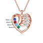 2-5 Names Customized Birthstone Fashion Memorial Heart Necklace