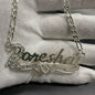 3D Name Necklace Custom Two Color Stainless Steel Double Layer Under Heart Necklace