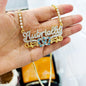 Custom mexican gold name necklace 3d nameplate necklace Birthstone