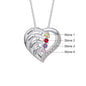 Family Name Heart Necklaces for Women Birthstone Engraving Necklace