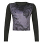 Graphic Print Retro Crop Tshirts Harajuku Grunge Fairycore Clothes