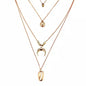 Multi Layer Lock Portrait Pendants Necklaces For Women Gold Metal Key Heart Necklace