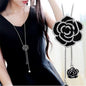 Collier Femme Long Gray Crystal Necklaces & Pendants for Women Round Statement Necklace
