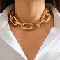 Chunky Silver Necklace Exaggerated Cross Chain