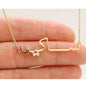 Customized Arabic writing necklace zircon 18K gold necklace