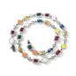 Hip-hop diamond multi-colored gemstone necklace