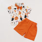 Halloween shirt shorts pumpkin suit