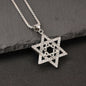 star of david necklace diamond-studded double-layer necklace