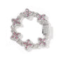 Hip-hop zircon colored infinite four-leaf clover bracelet