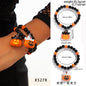 Halloween skull pumpkin bracelet set
