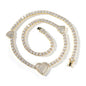 diamond tennis necklace Love heart chain