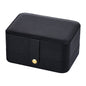 Portable household double-layer storage box with mirror