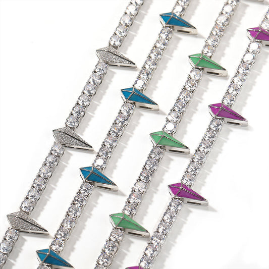 Hip-hop Black Panther zircon tennis chain