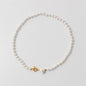 Women's retro heart pearl necklace clavicle chain