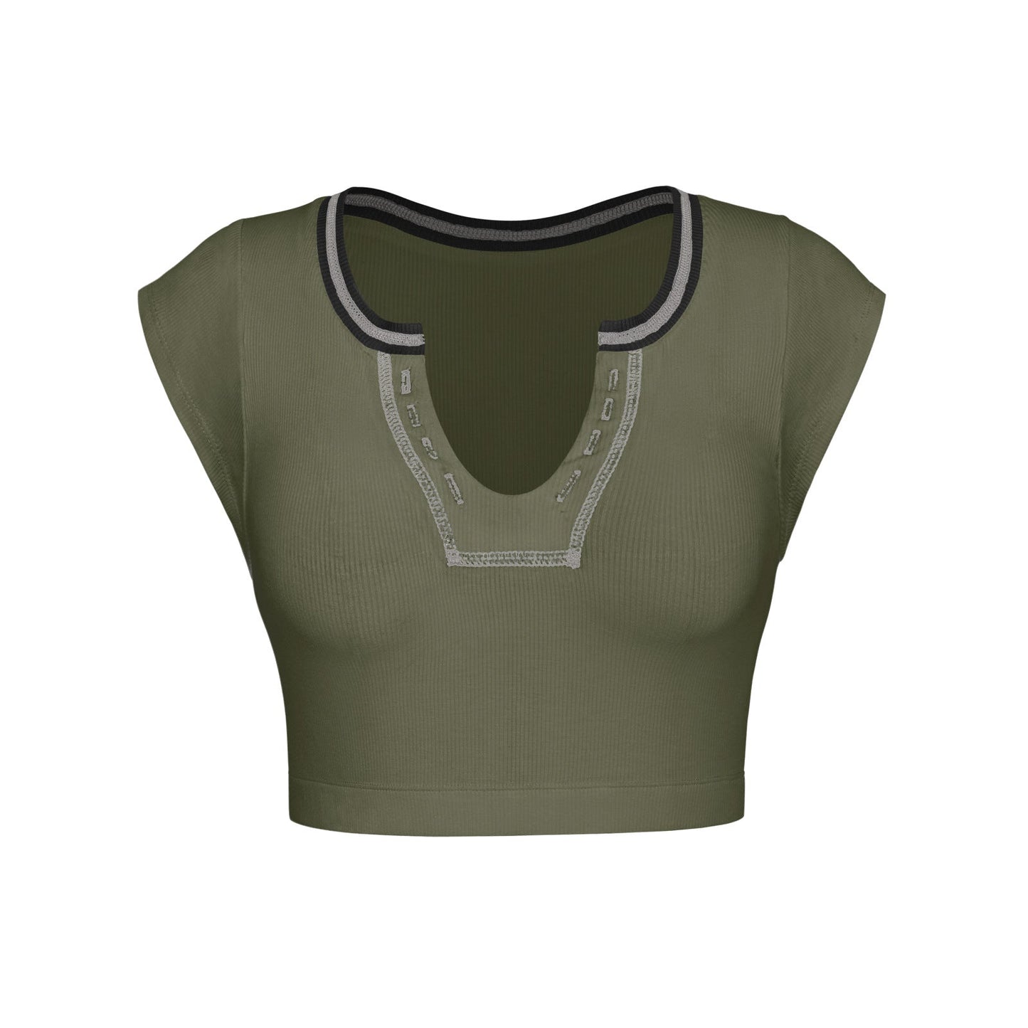Slim Fit Ultra Short Sexy Spicy Girls Top Knitted Thread T-shirt