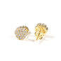 Hip Hop diamond-encrusted 925 silver stud earrings