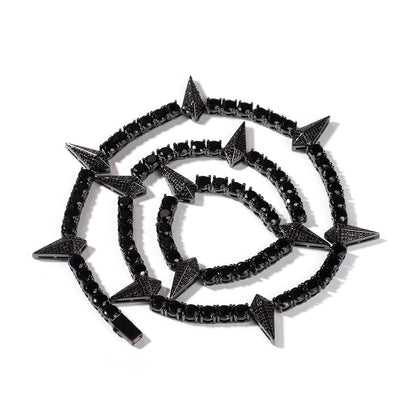 Hip-hop Black Panther zircon tennis chain