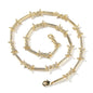 Hiphop zircon-encrusted barbed wire necklace