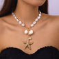 starfish necklace pearl multi-layer stacking necklace