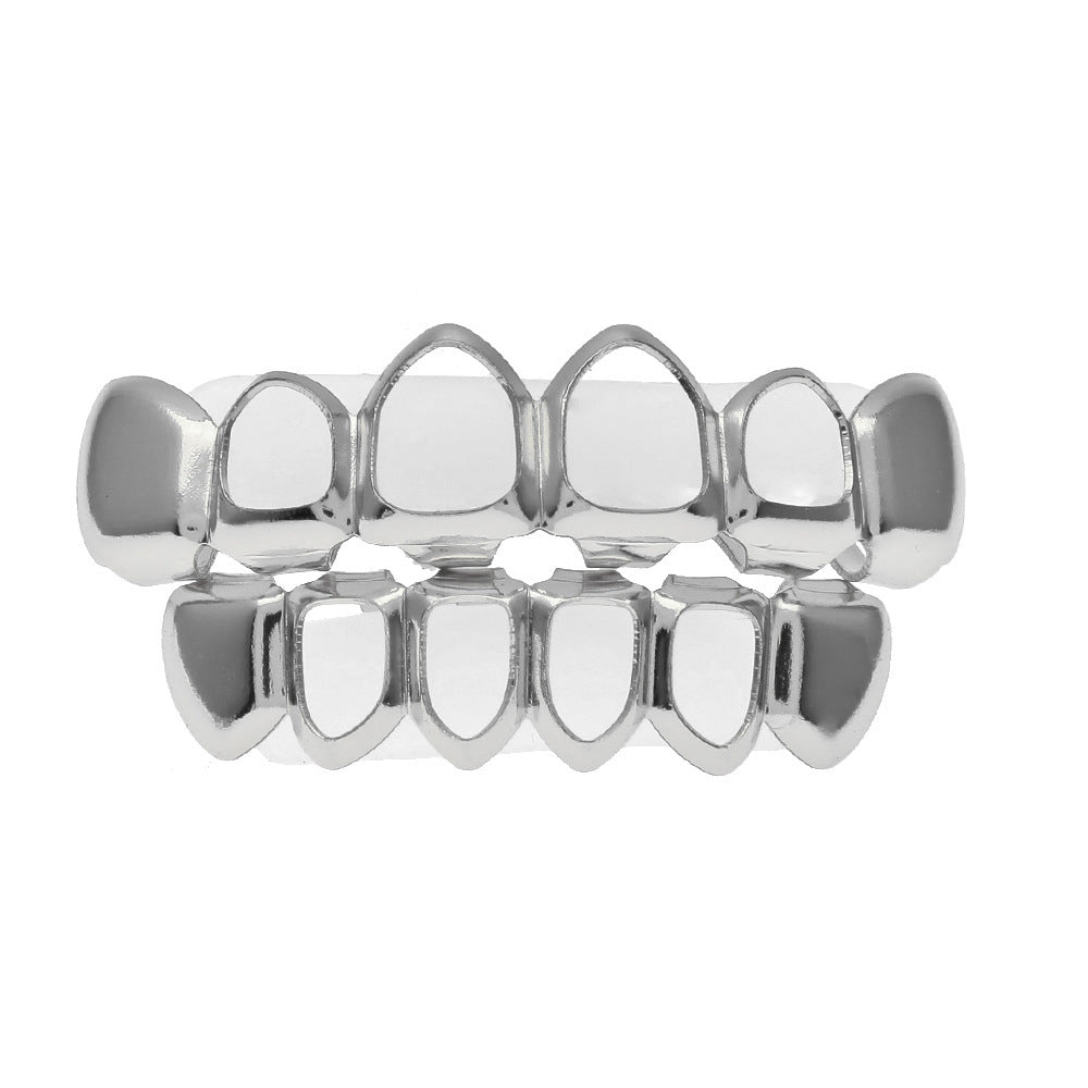 Hip-hop polished braces with gold electroplating