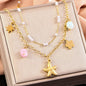 starfish necklace, ocean series millet pearl necklace