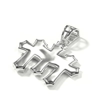 mens gold chain cross diamond-studded necklace