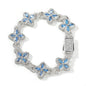 Hip-hop zircon colored infinite four-leaf clover necklace