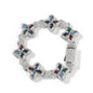 Hip-hop zircon colored infinite four-leaf clover necklace