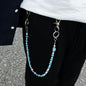 red and blue cat's eye stone chain