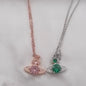 Saturn full diamond necklace clavicle chain