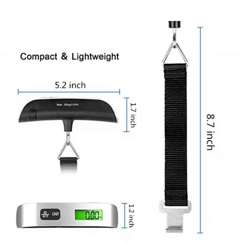 WeighRight™ Digital Luggage Scale — 110lb/50kg Portable Handheld