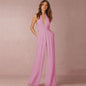 Jumpsuits for Women 2022 Sexy Polyester Backless Wide Leg Pants Sleeveless Summer Rompers