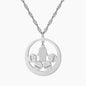 Round Family Name Necklace Hamsa Hand Stainless Steel Necklace Zircon Evil Eye Fatma's Hand