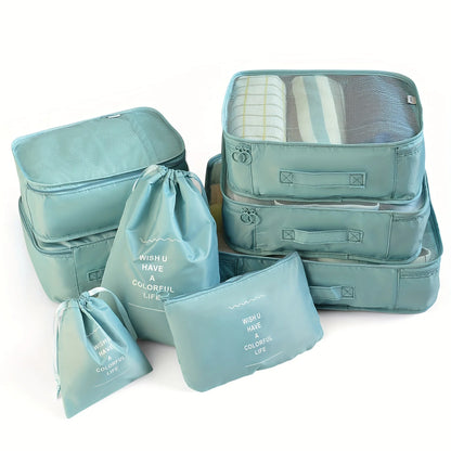 PackEase™ 8-Piece Compression Packing Cubes — Travel Luggage Organizer Set