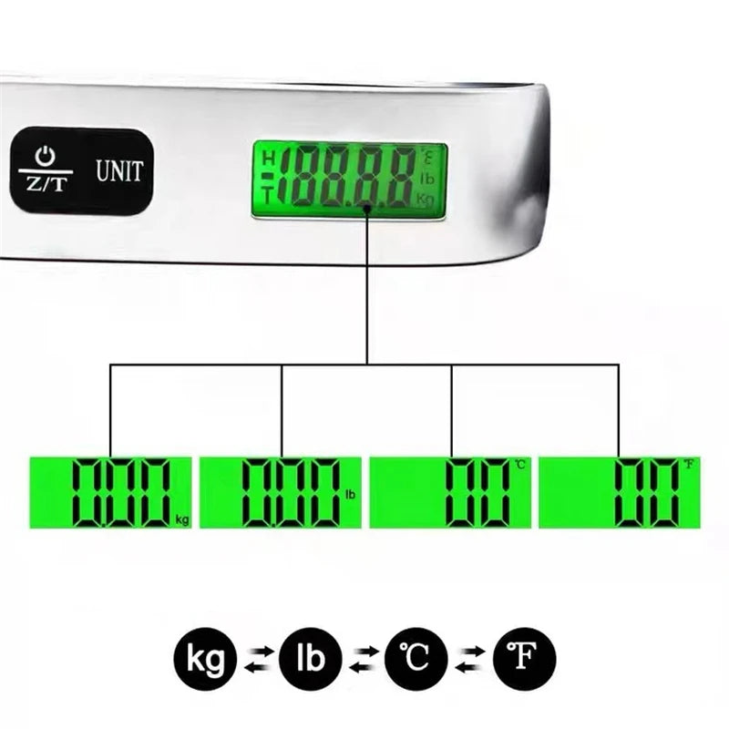 WeighRight™ Digital Luggage Scale — 110lb/50kg Portable Handheld