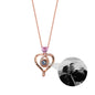 Zircon heart-shaped projection necklace with customizable photos Personalized Pendant