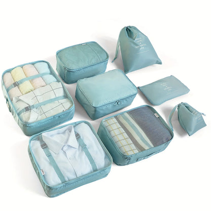 PackEase™ 8-Piece Compression Packing Cubes — Travel Luggage Organizer Set